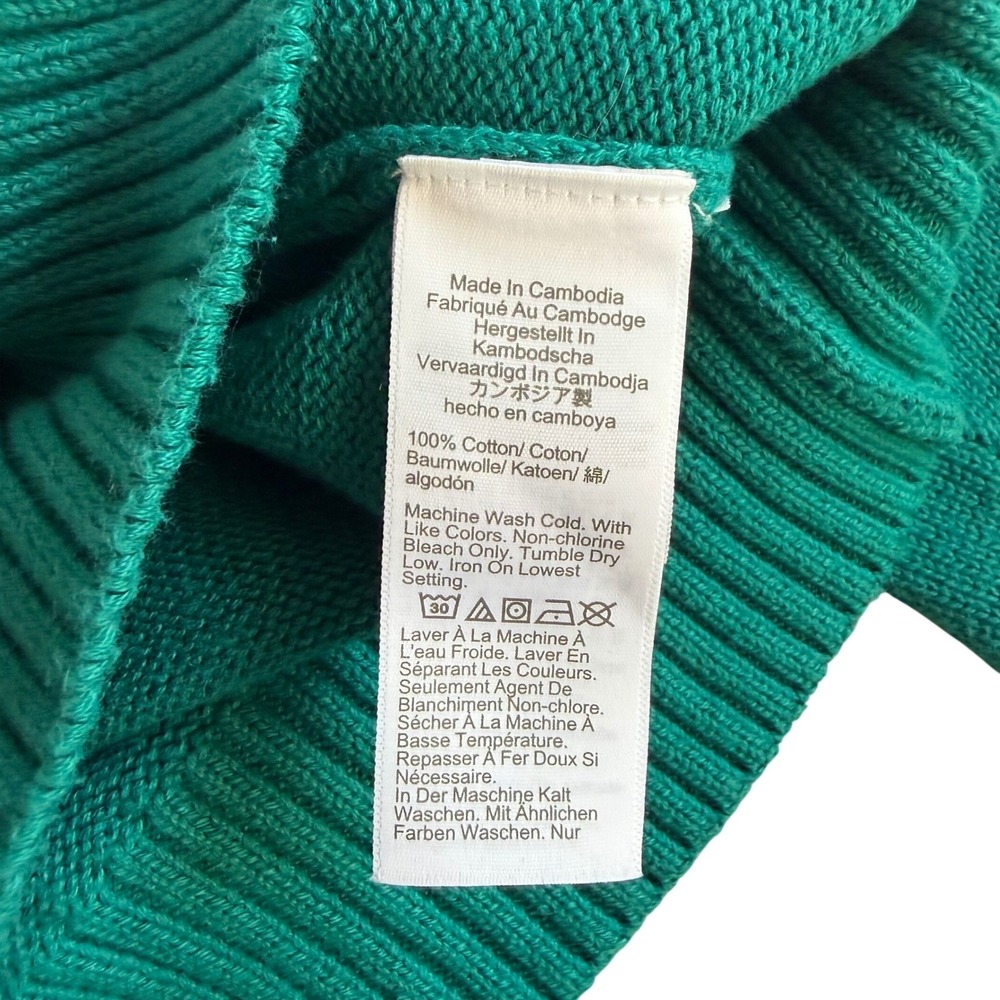 J.Crew‎ Mens Medium Teal Green 100% Cotton Crewneck Knit Sweater Long Sleeve - Picture 3 of 4